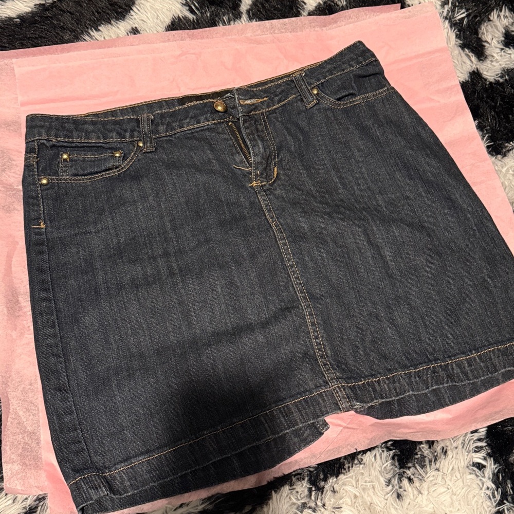 Chinese Laundry Dark Denim Mini Skirt